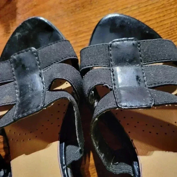 Dexter Black  Strappy Slip In Wedge Heel Shoe size 6 - Picture 5 of 9